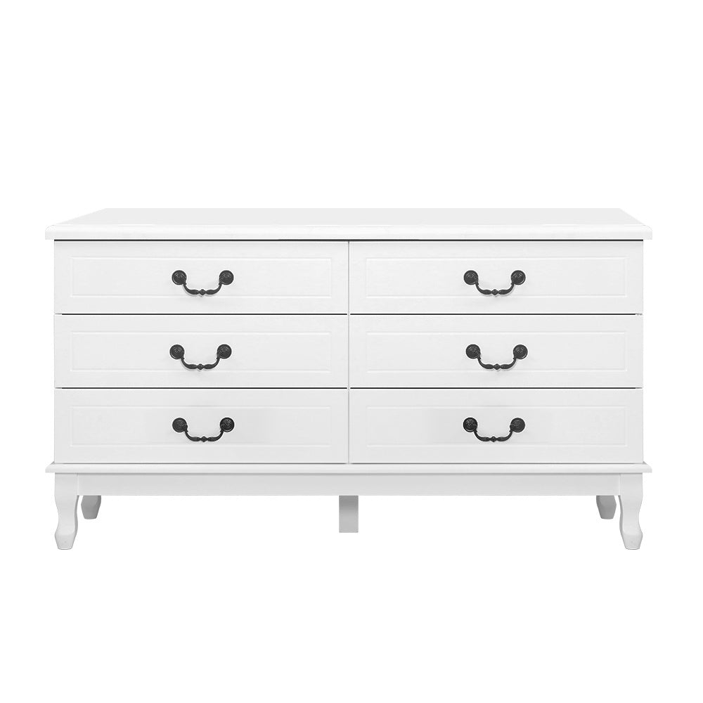 Chest of Drawers Dresser Table Lowboy Storage Cabinet White KUBI Bedroom - image3