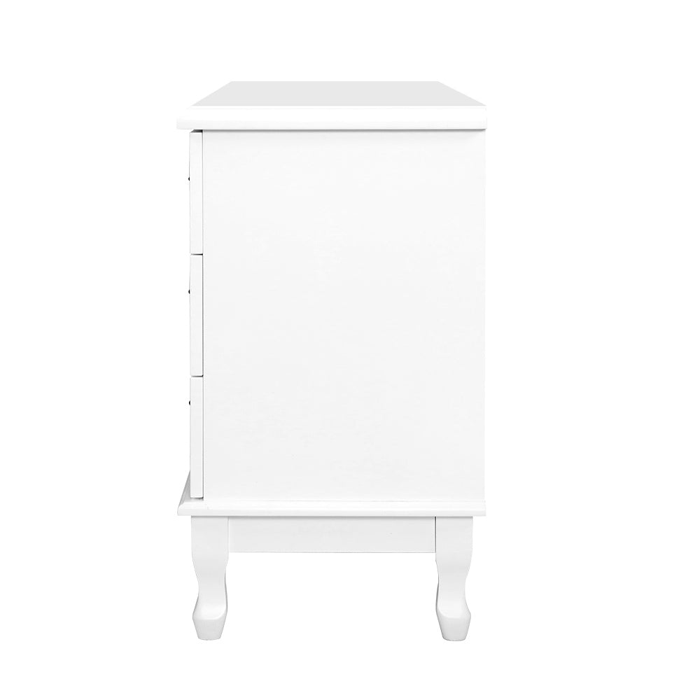 Chest of Drawers Dresser Table Lowboy Storage Cabinet White KUBI Bedroom - image4