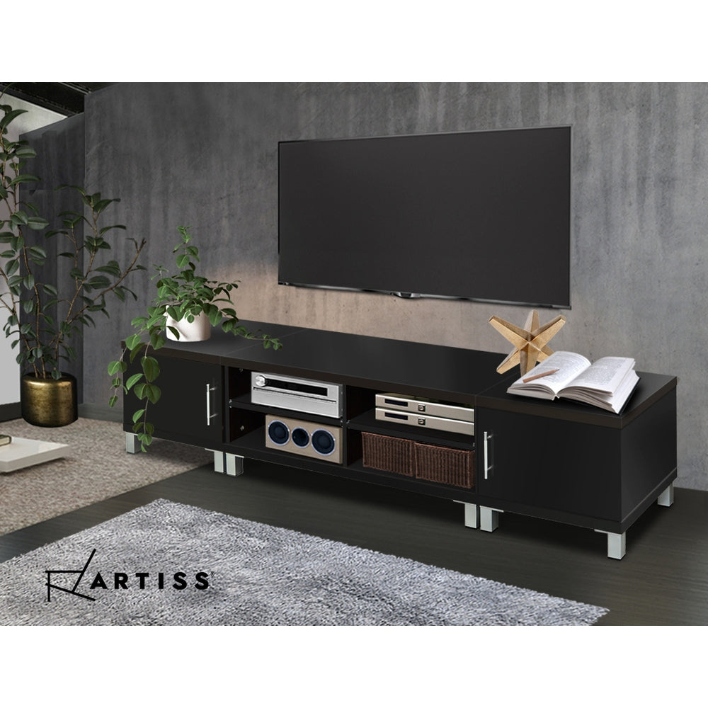 Entertainment Unit with Cabinets - Black - image6