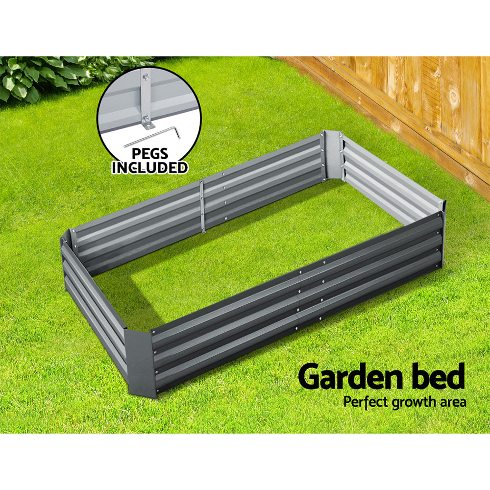 150 x 90cm Galvanised Steel Garden Bed - Aliminium Grey - image4