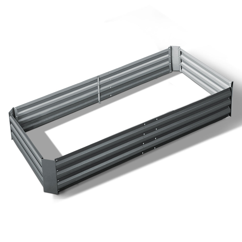 Galvanised Steel Raised Garden Bed Instant Planter 210 x 90 Aluminium - image1