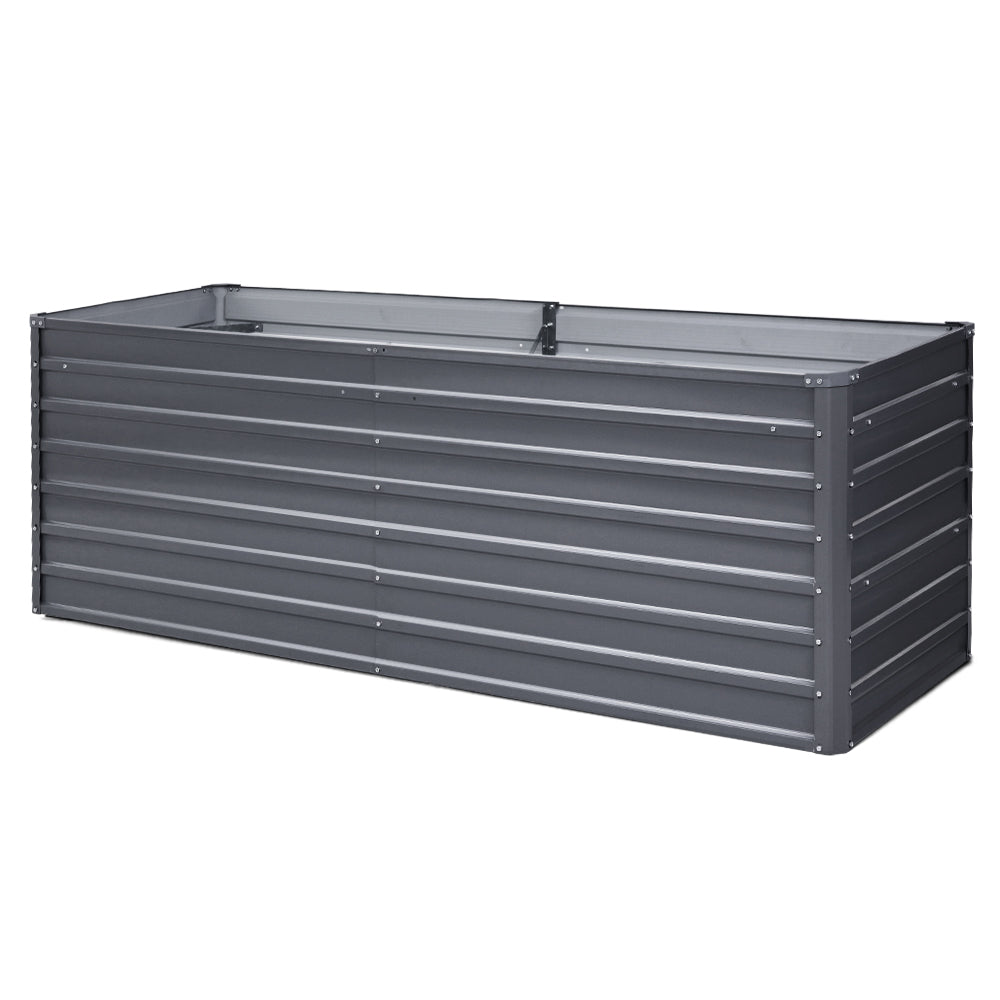 Garden Bed 240X80X77CM Galvanised Raised Steel Instant Planter 2N1 - image1