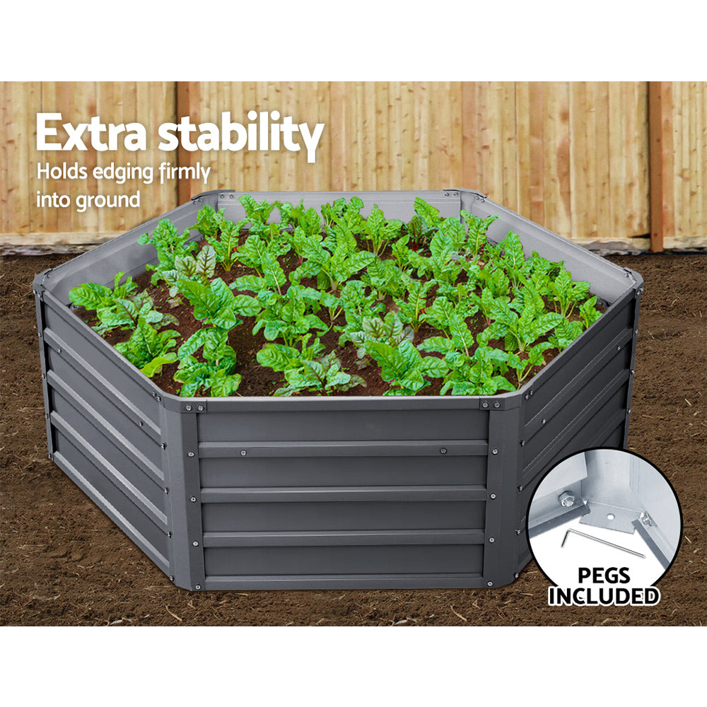 Garden Bed 2PCS 130X130X46CM Galvanised Steel Raised Planter - image5