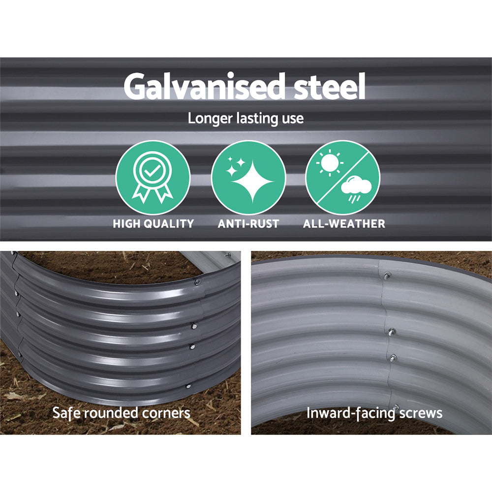 240X80X42CM Galvanised Raised Garden Bed Steel Instant Planter - image4