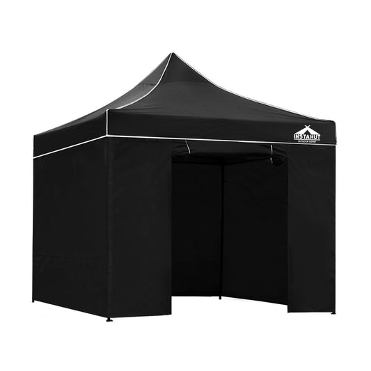 Gazebo Pop Up Marquee 3x3m Folding Wedding Tent Gazebos Shade Black - image1