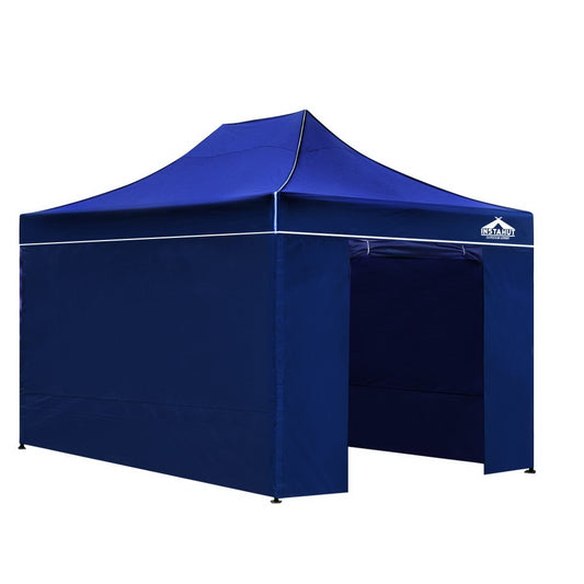 Gazebo Pop Up Marquee 3x4.5m Folding Wedding Tent Gazebos Shade Blue - image1