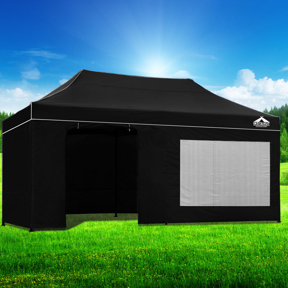 Gazebo Pop Up Marquee 3x6m Folding Wedding Tent Gazebos Shade Black - image7