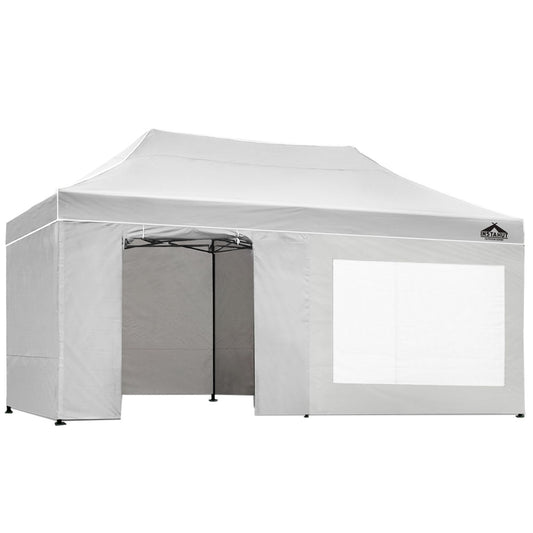 Gazebo Pop Up Marquee 3x6m Folding Wedding Tent Gazebos Shade White - image1