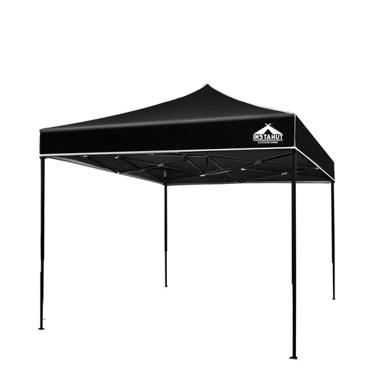 Gazebo Pop Up Marquee 3x3m Outdoor Tent Folding Wedding Gazebos Black - image1