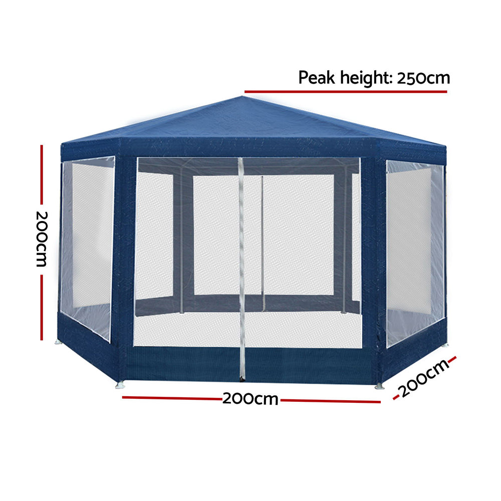 Gazebo Wedding Party Marquee Tent Canopy Outdoor Camping Gazebos Navy - image2