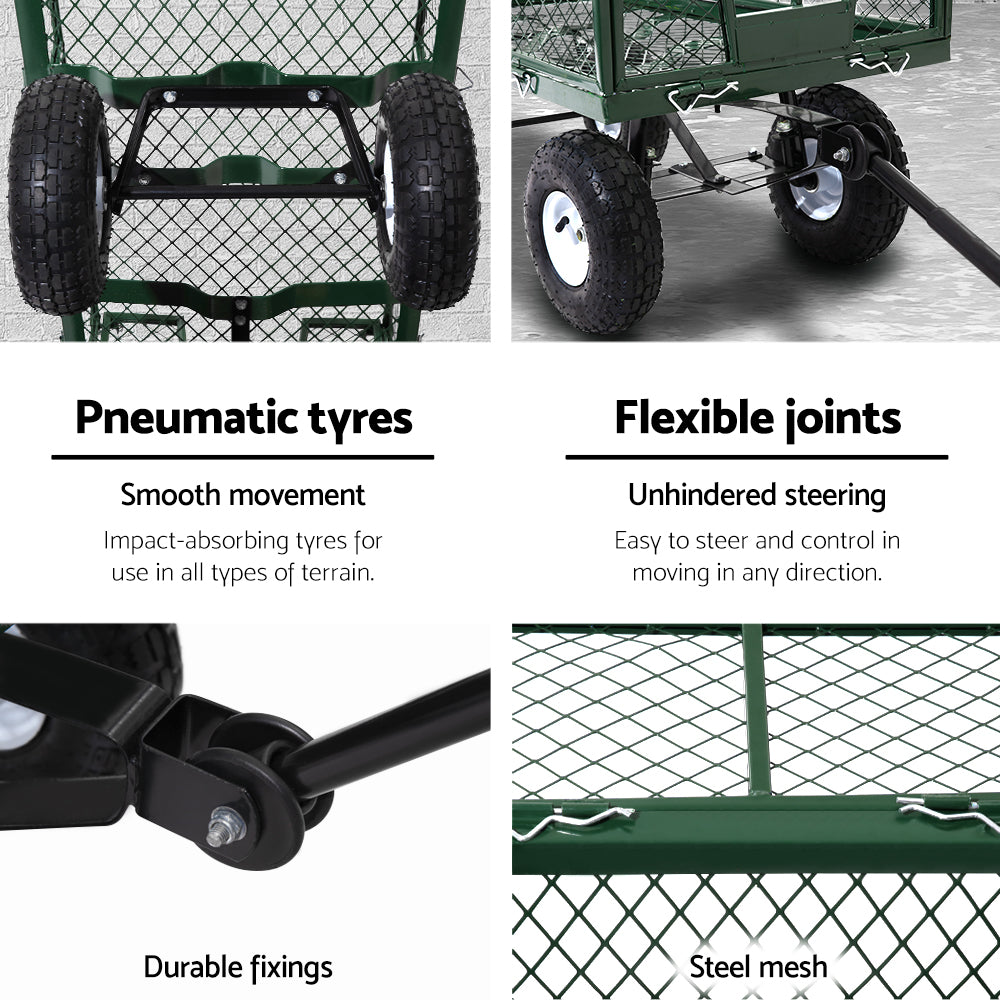 Mesh Garden Steel Cart - Green - image5