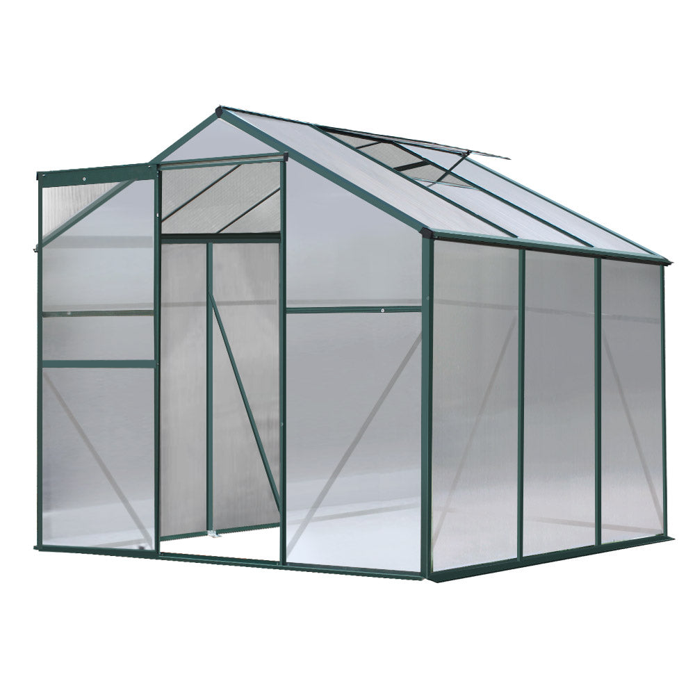 Greenfingers Greenhouse Aluminum Green House Garden Shed Polycarbonate 1.9x1.9M - image1