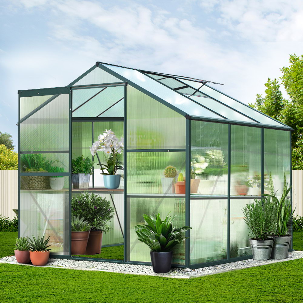 Greenfingers Greenhouse Aluminum Green House Garden Shed Polycarbonate 1.9x1.9M - image8