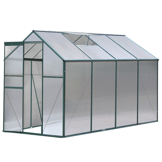 Aluminum Greenhouse Green House Garden Shed Polycarbonate 2.52x1.9M - image1