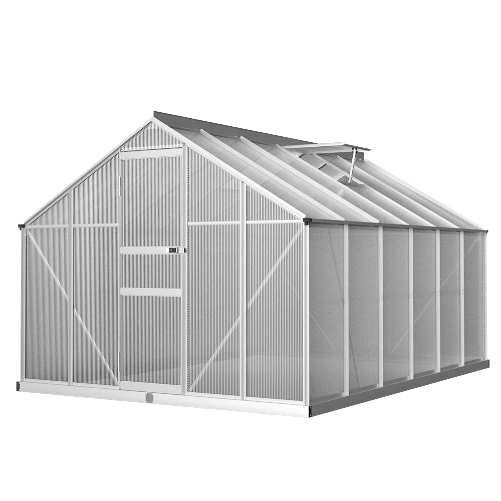 Greenhouse Aluminium Green House Garden Shed Polycarbonate 3.6x2.5M - image2