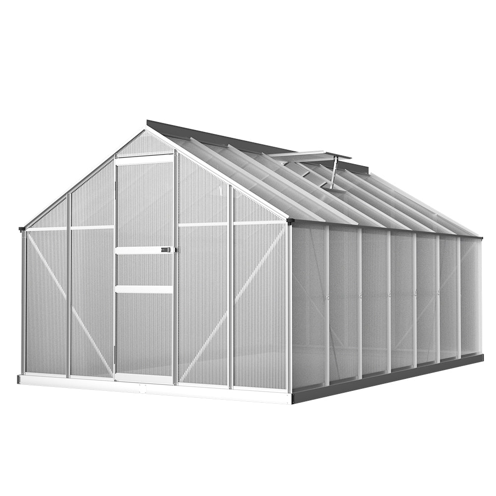 Greenhouse Aluminium Green House Polycarbonate Garden Shed 4.2x2.5M - image2