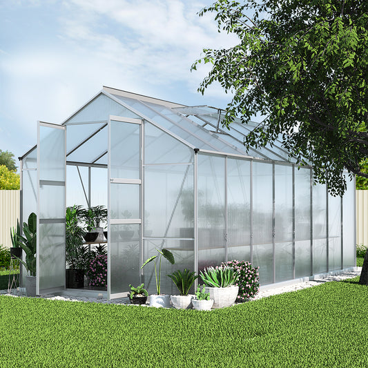 Aluminium Greenhouse Polycarbonate Green House Garden Shed 4.7x2.5M - image1