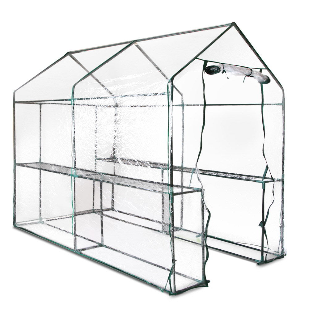 Greenhouse Garden Shed Green House 1.9X1.2M Storage Greenhouses Clear - image2