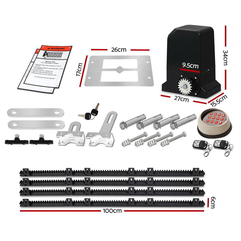 Auto Electric Sliding Gate Opener 1000KG Keypad 4M Rails - image2