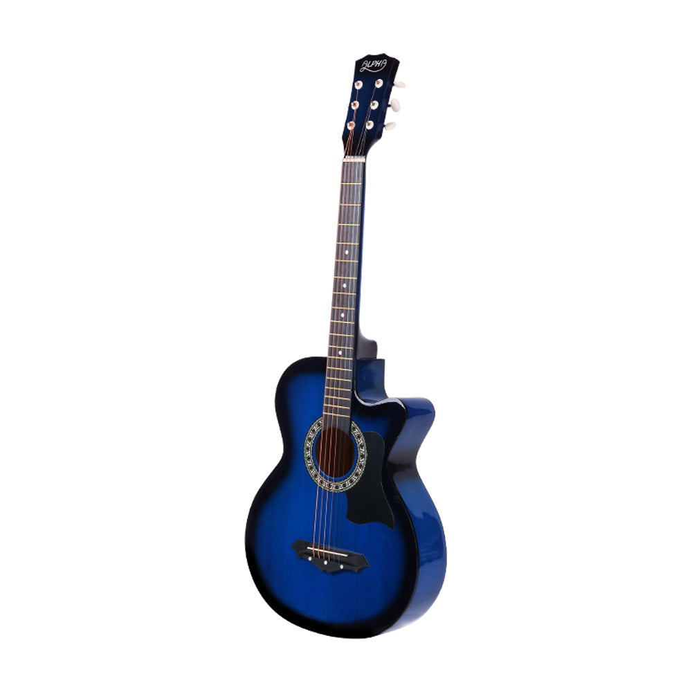ALPHA 38 Inch Wooden Acoustic Guitar Blue - image3