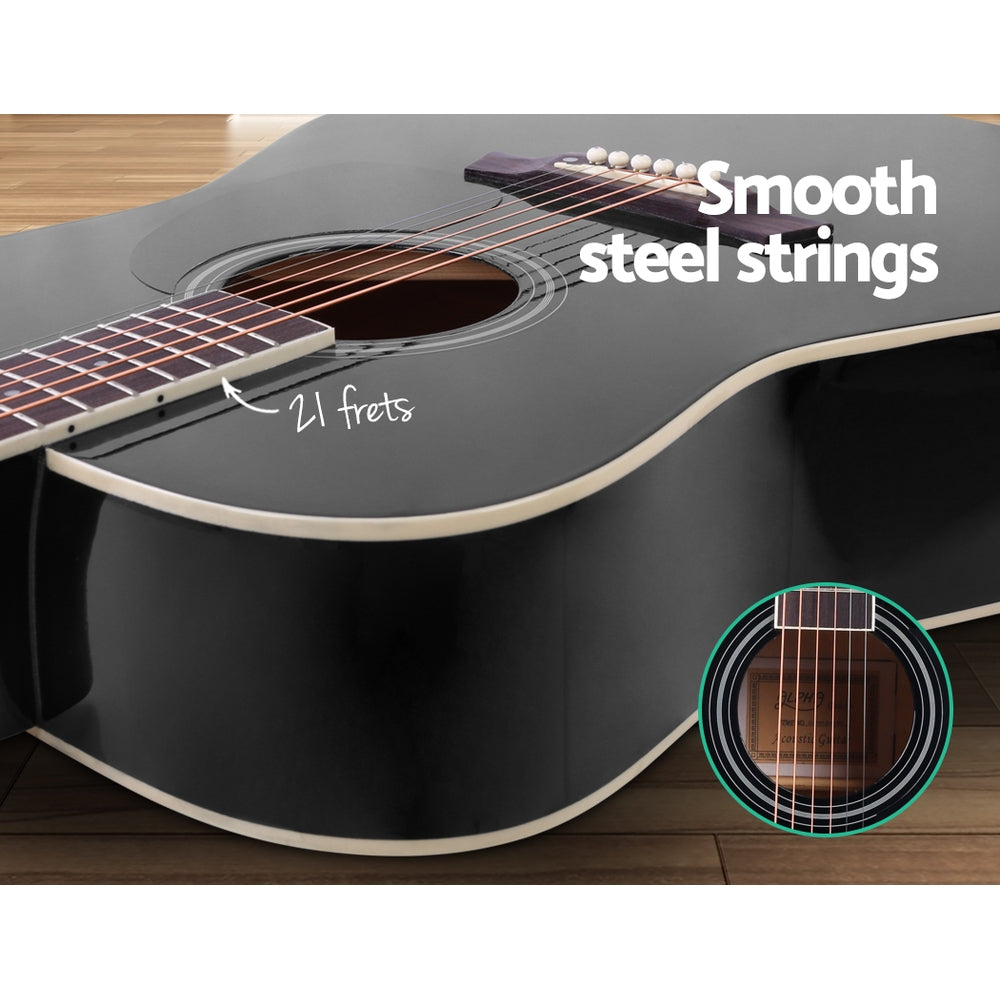 ALPHA 41 Inch Wooden Acoustic Guitar Black - image5