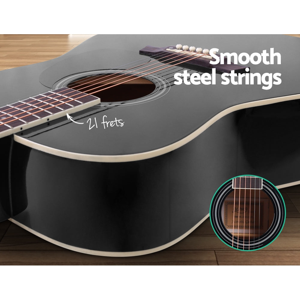 ALPHA 41 Inch Wooden Acoustic Guitar with Accessories set Black - image5