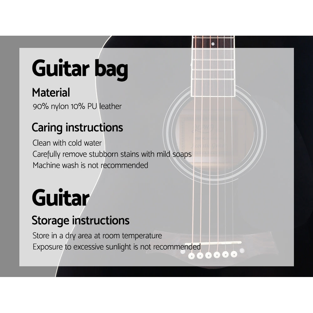 ALPHA 41 Inch Wooden Acoustic Guitar with Accessories set Black - image7