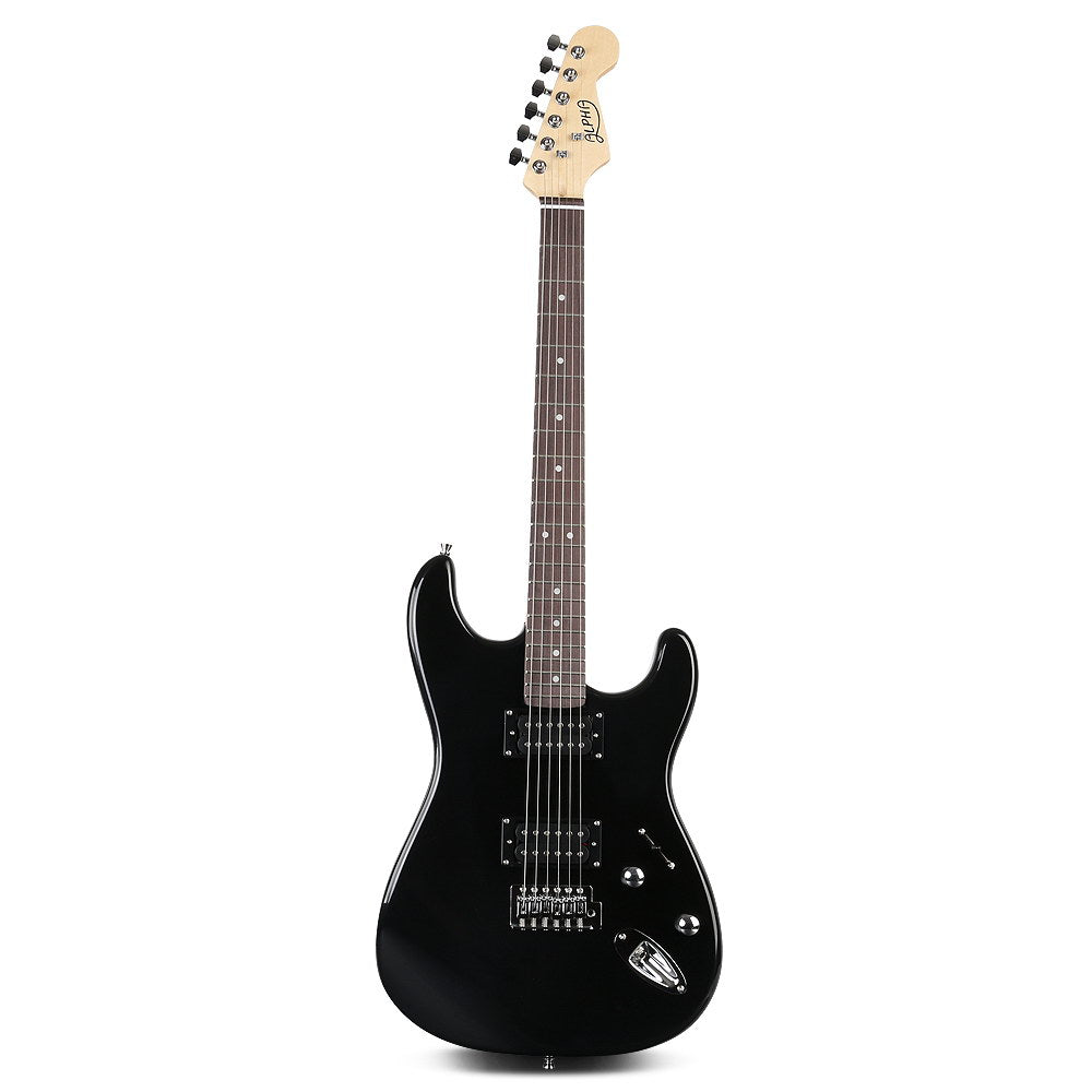 Alpha Electric Guitar And AMP Music String Instrument Rock Black Carry Bag Steel String - image3