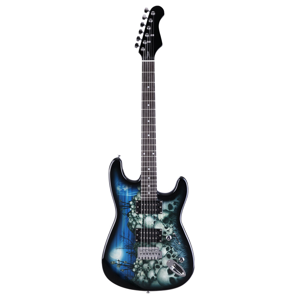 Alpha Electric Guitar Music String Instrument Rock Blue Carry Bag Steel String - image3