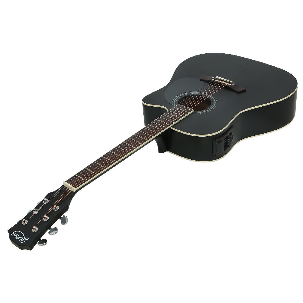 Alpha 41" Inch Electric Acoustic Guitar Wooden Classical Full Size EQ Bass Black - image10