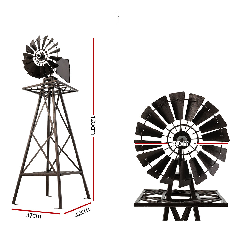 Garden Windmill 120cm Metal Ornaments Outdoor Decor Ornamental Wind Mill - image2