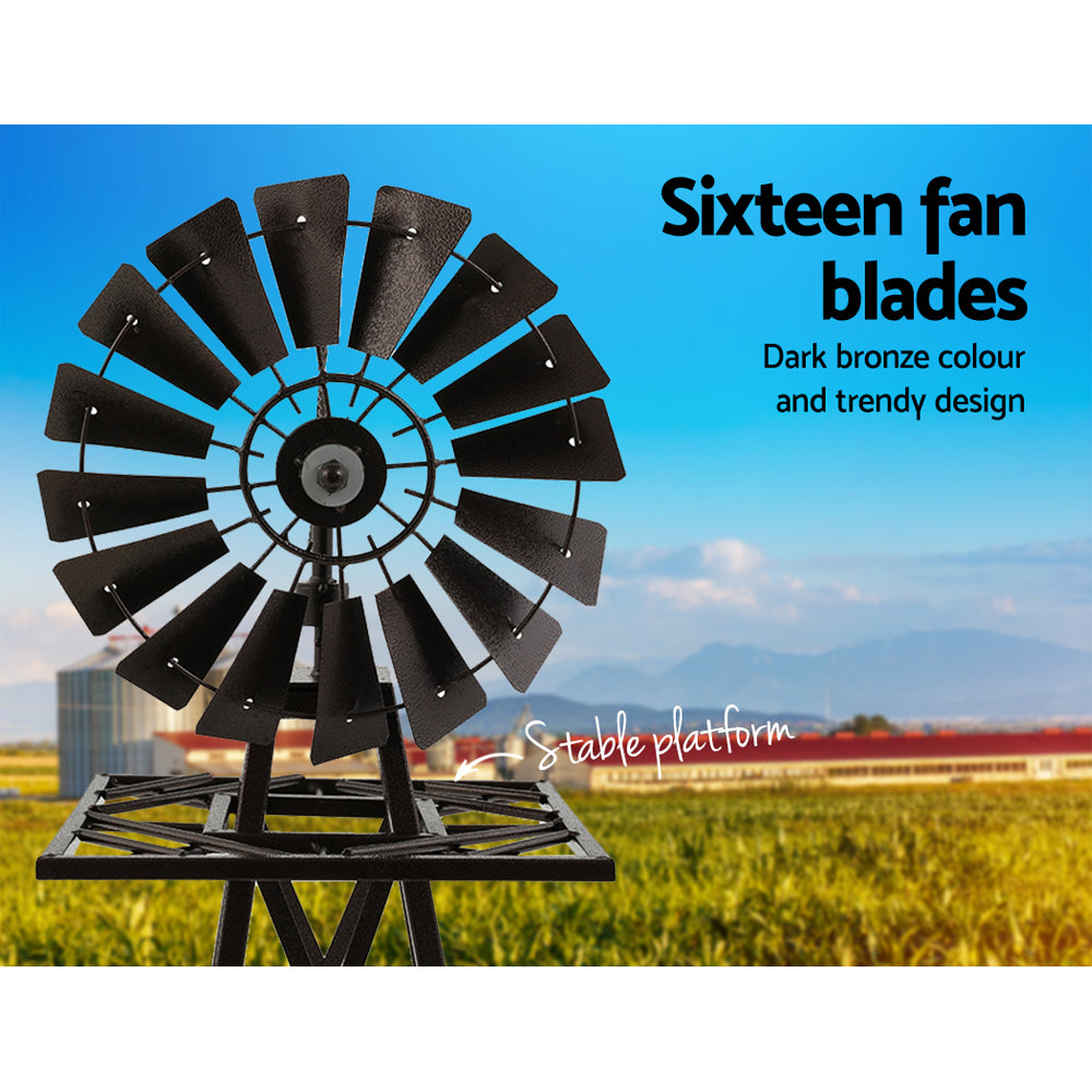 Garden Windmill 120cm Metal Ornaments Outdoor Decor Ornamental Wind Mill - image5