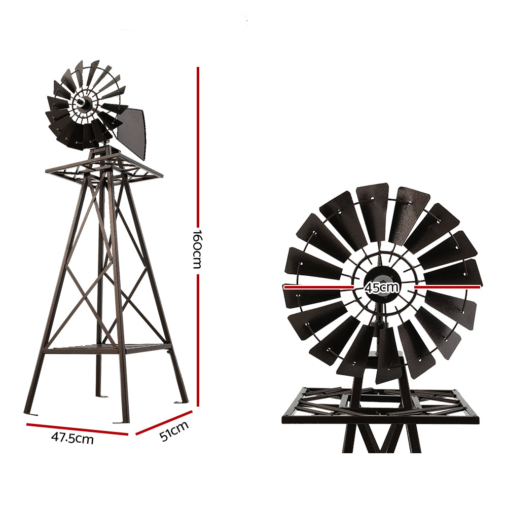 Garden Windmill 160cm Metal Ornaments Outdoor Decor Ornamental Wind Mill - image2