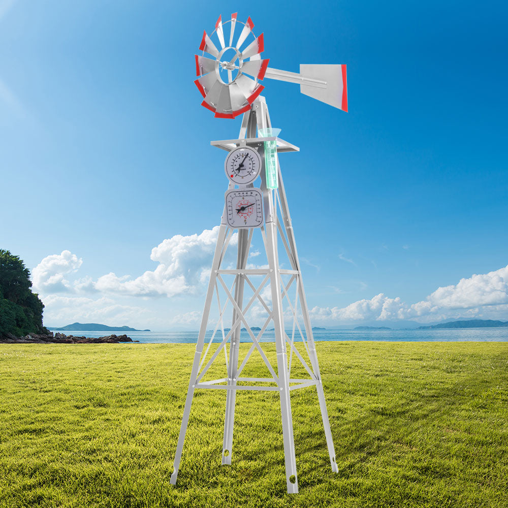 Garden Windmill 6FT 186cm Metal Ornaments Outdoor Decor Ornamental Wind Will - image7