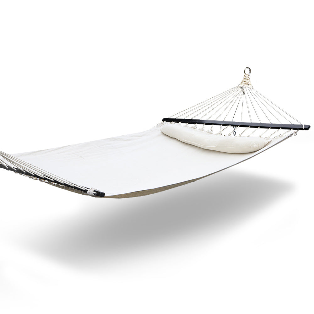 Gardeon Swing Double Hammock Bed Cream - image1