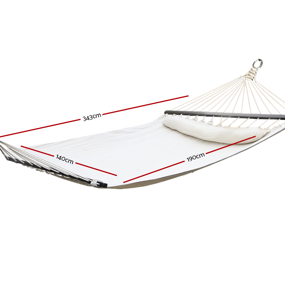 Gardeon Swing Double Hammock Bed Cream - image2