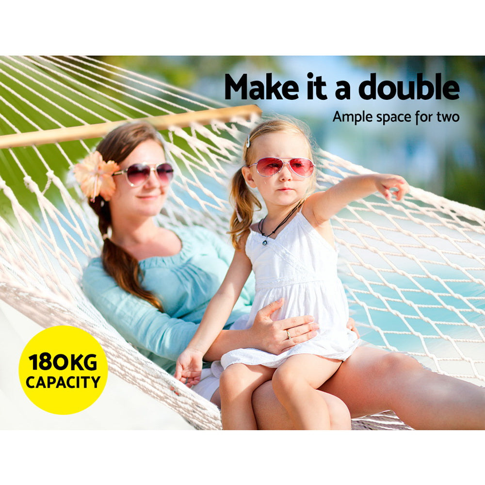 Double Swing Hammock Bed Cream - image4