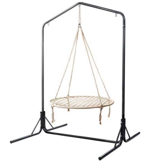 Keezi Kids Outdoor Nest Spider Web Swing Hammock Chair with Stand Garden 100cm - image1