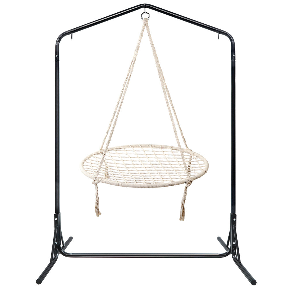 Keezi Kids Outdoor Nest Spider Web Swing Hammock Chair with Stand Garden 100cm - image3