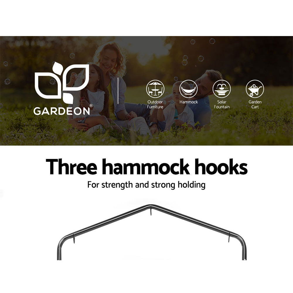 Gardeon Outdoor Hammock Chair with Stand Hanging Hammock with Pillow Cream - image4