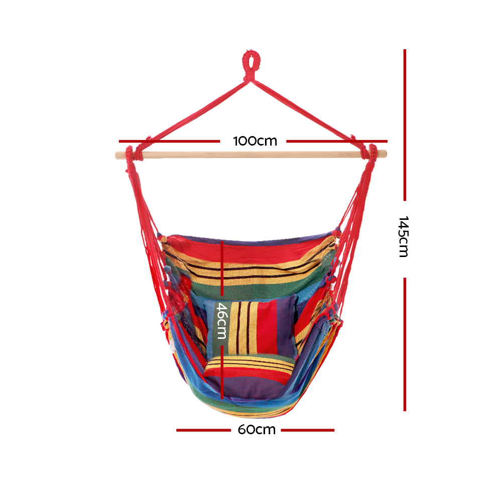 Hammock Swing Chair with Cushion - Multi-colour - image2