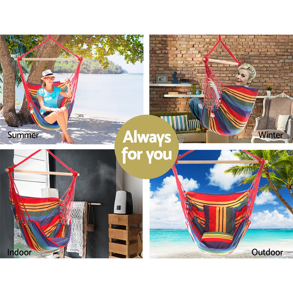 Hammock Swing Chair with Cushion - Multi-colour - image3