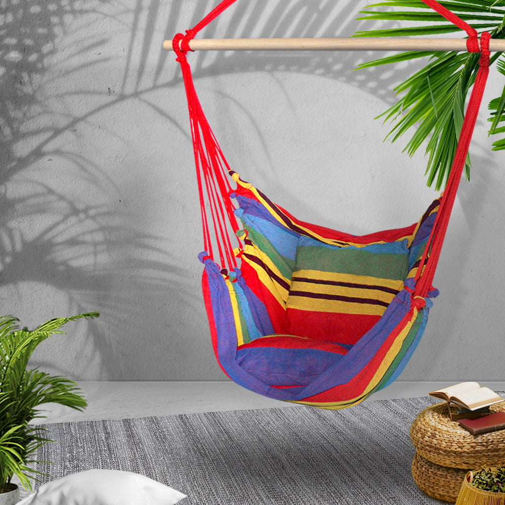 Hammock Swing Chair with Cushion - Multi-colour - image7