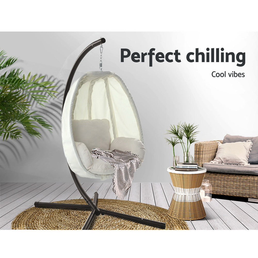 Outdoor Furniture Egg Hammock Porch Hanging Pod Swing Chair with Stand - image3
