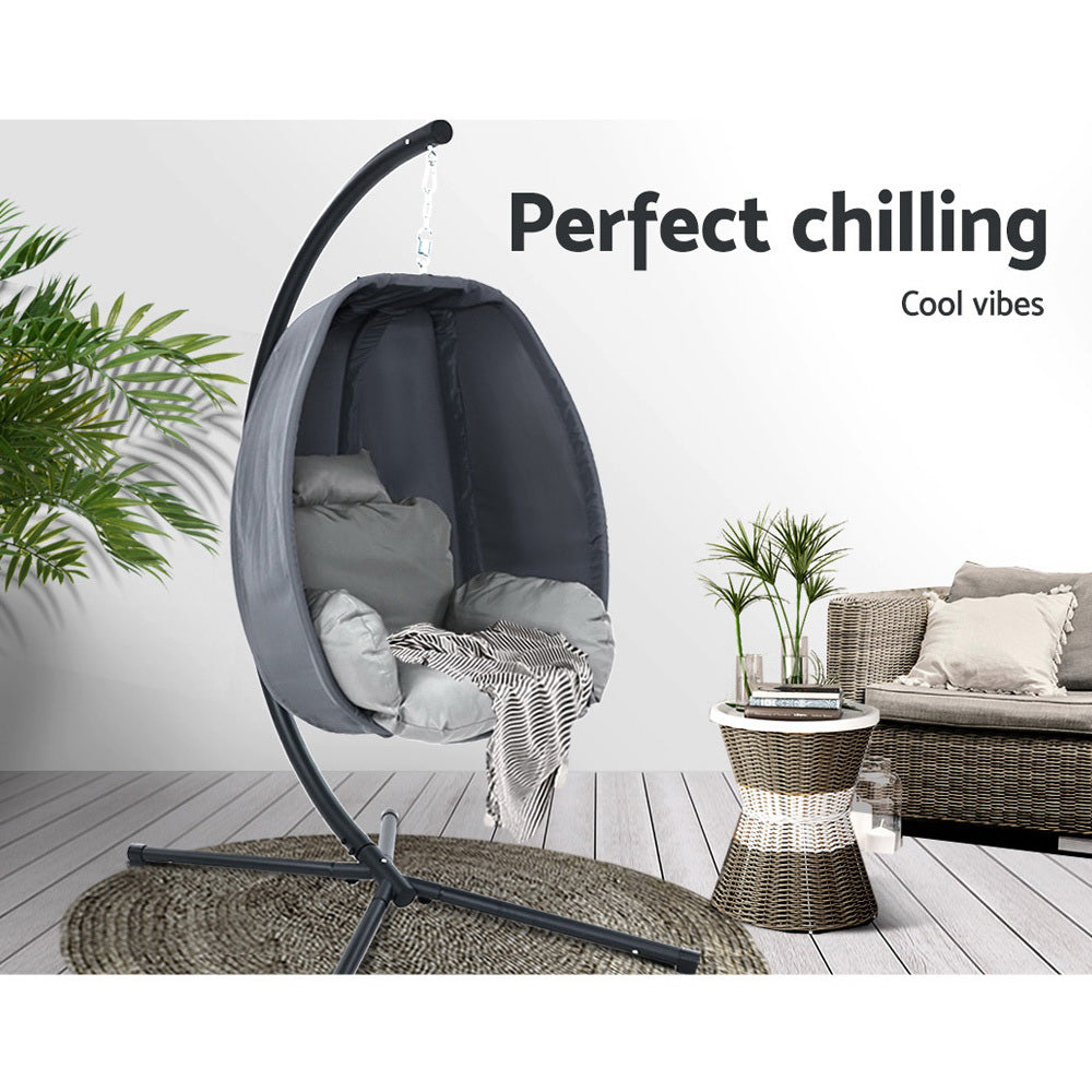 Outdoor Furniture Egg Hammock Hanging Swing Chair Pod Lounge Chairs - image3
