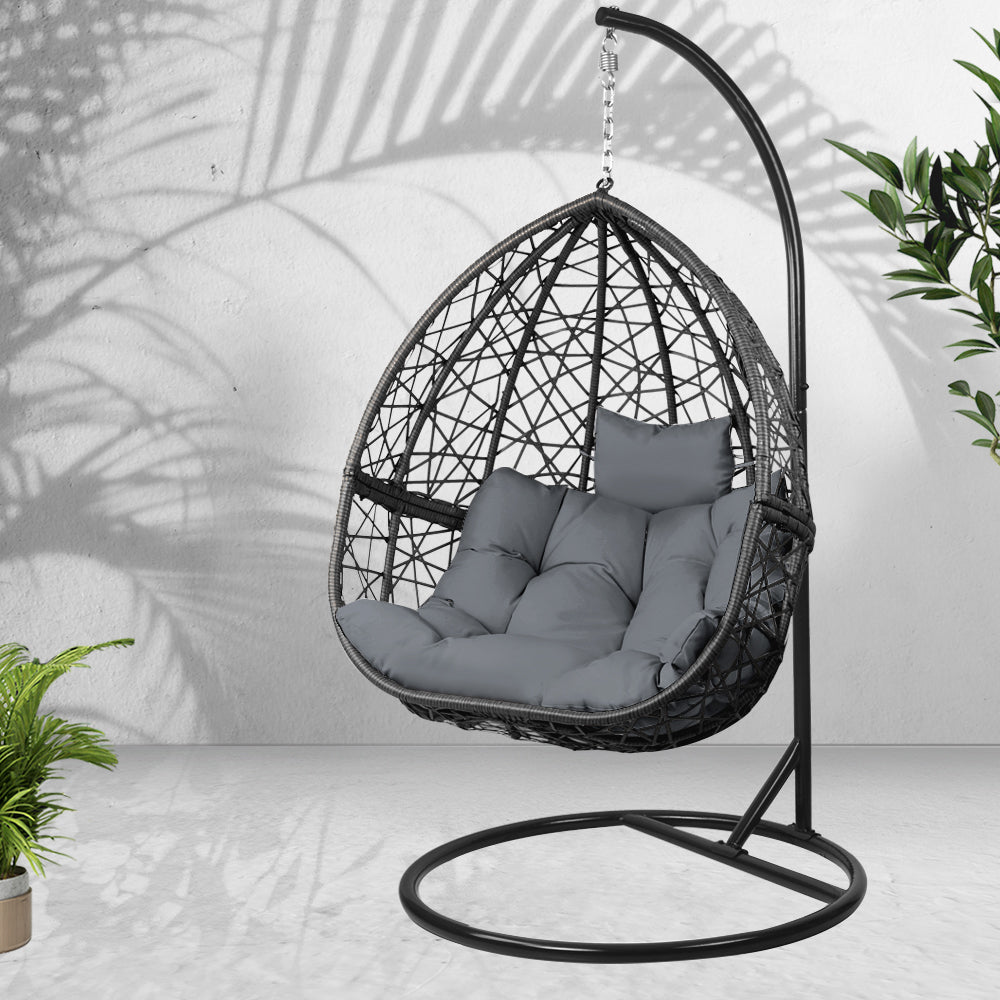 Outdoor Hanging Swing Chair - Black - image7