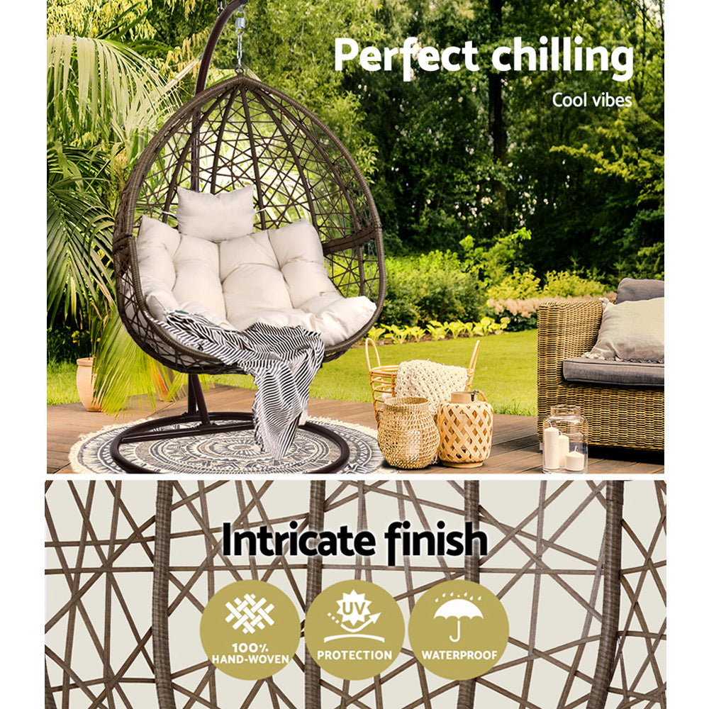 Outdoor Hanging Swing Chair - Brown - image3