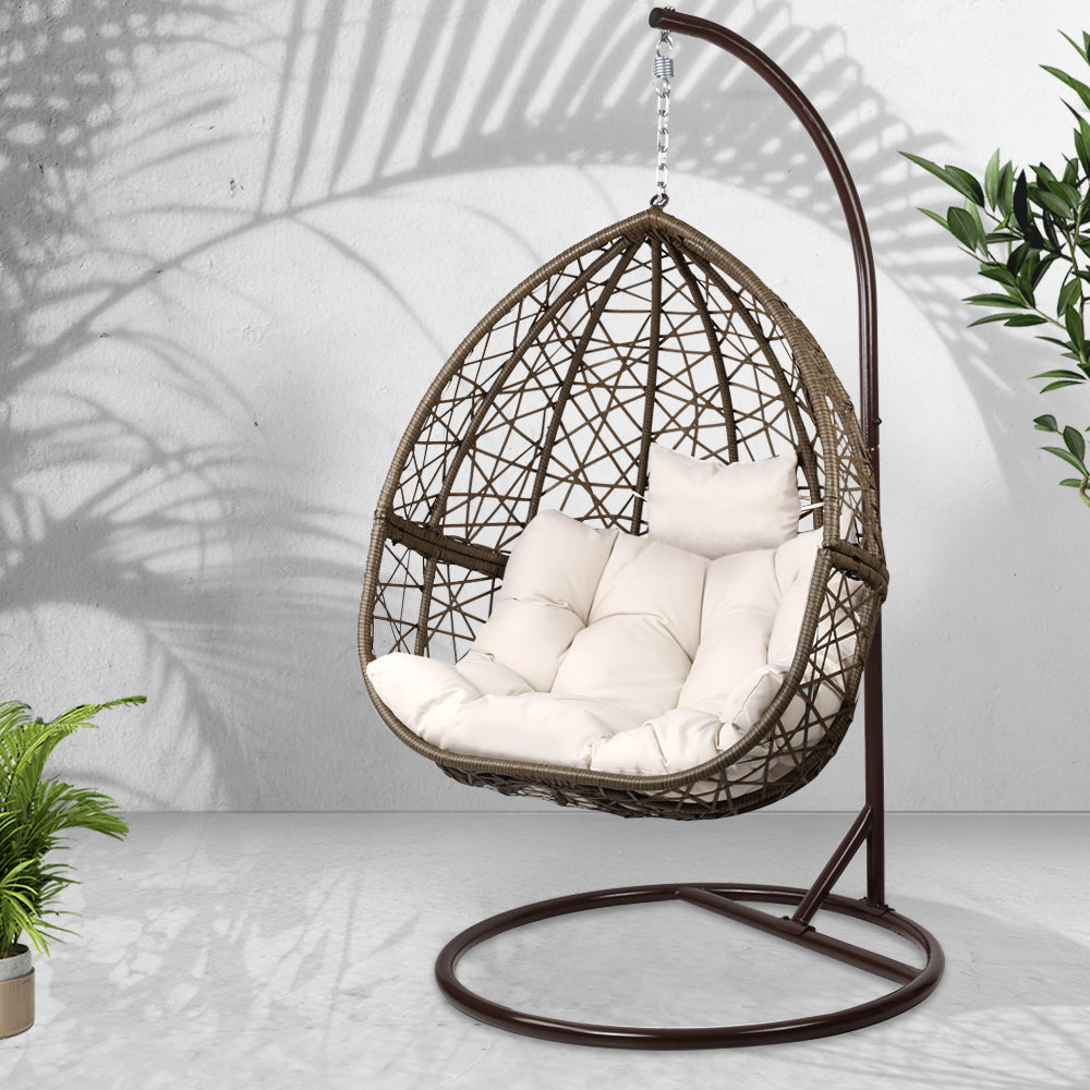 Outdoor Hanging Swing Chair - Brown - image7