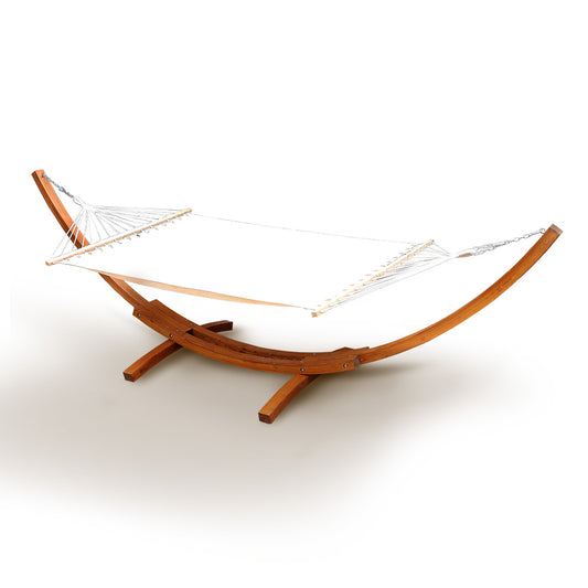 Double Hammock with Wooden Hammock Stand - image1
