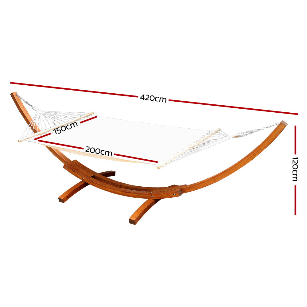 Double Hammock with Wooden Hammock Stand - image2